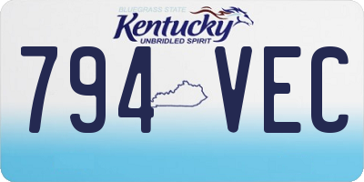 KY license plate 794VEC