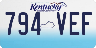 KY license plate 794VEF