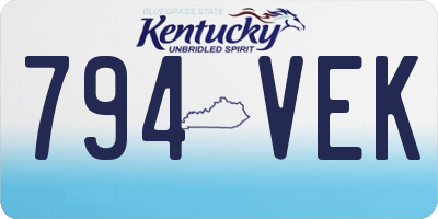 KY license plate 794VEK