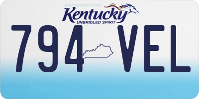KY license plate 794VEL