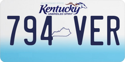 KY license plate 794VER