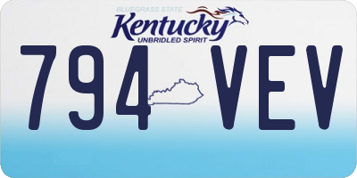 KY license plate 794VEV