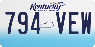 KY license plate 794VEW