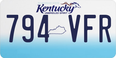 KY license plate 794VFR