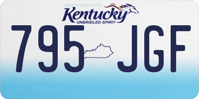 KY license plate 795JGF