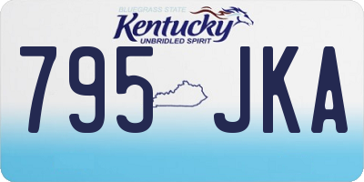 KY license plate 795JKA