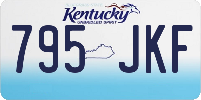 KY license plate 795JKF
