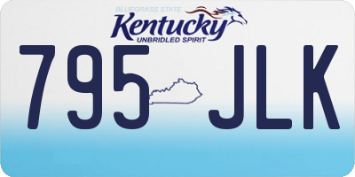 KY license plate 795JLK
