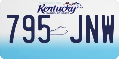 KY license plate 795JNW