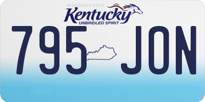 KY license plate 795JON