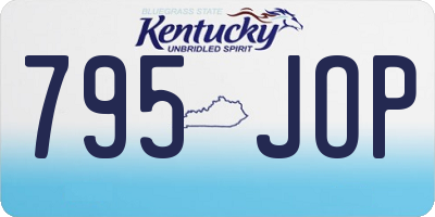 KY license plate 795JOP
