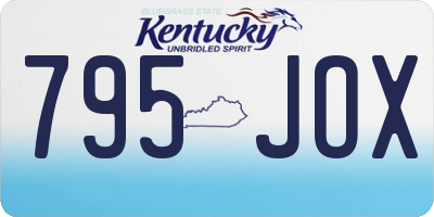 KY license plate 795JOX