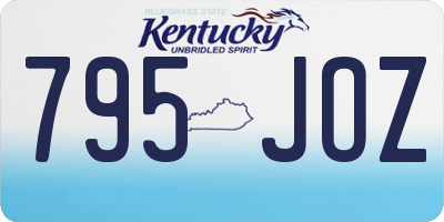 KY license plate 795JOZ