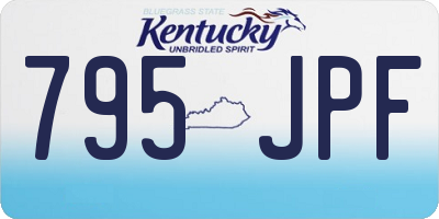 KY license plate 795JPF