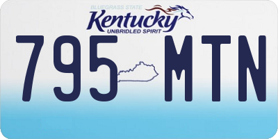 KY license plate 795MTN