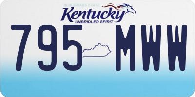 KY license plate 795MWW