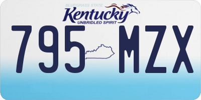 KY license plate 795MZX