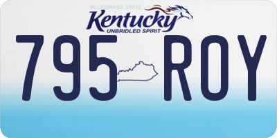 KY license plate 795ROY