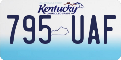 KY license plate 795UAF