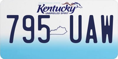 KY license plate 795UAW