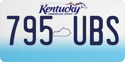 KY license plate 795UBS