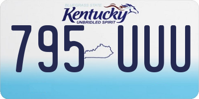 KY license plate 795UUU