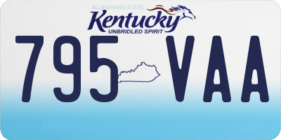 KY license plate 795VAA