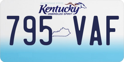 KY license plate 795VAF