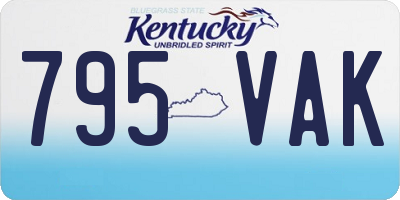 KY license plate 795VAK