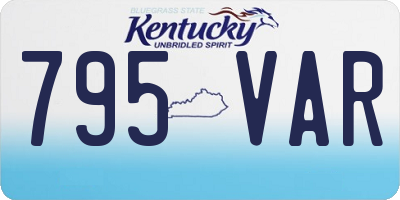 KY license plate 795VAR