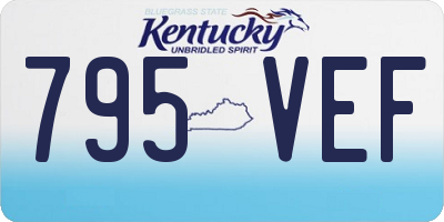 KY license plate 795VEF