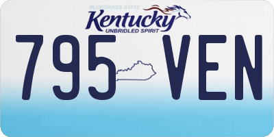 KY license plate 795VEN
