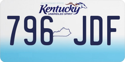 KY license plate 796JDF