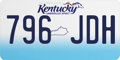 KY license plate 796JDH