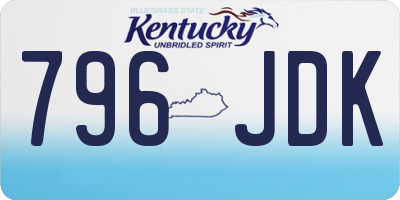 KY license plate 796JDK