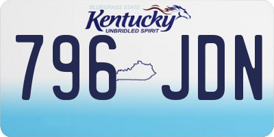 KY license plate 796JDN