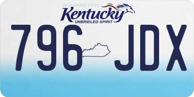 KY license plate 796JDX