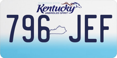 KY license plate 796JEF