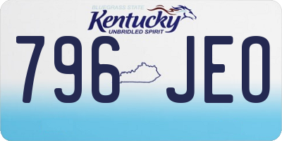 KY license plate 796JEO