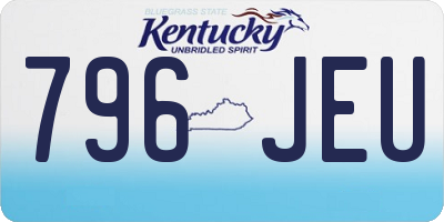 KY license plate 796JEU