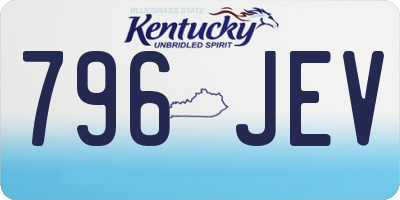 KY license plate 796JEV