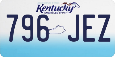 KY license plate 796JEZ