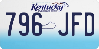 KY license plate 796JFD