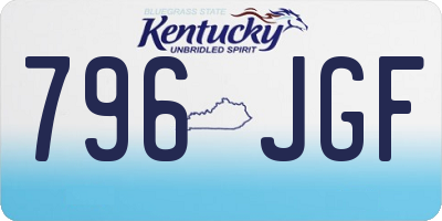 KY license plate 796JGF