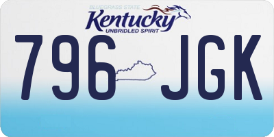 KY license plate 796JGK