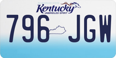 KY license plate 796JGW
