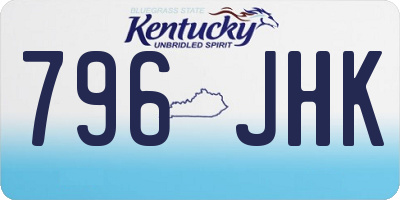 KY license plate 796JHK