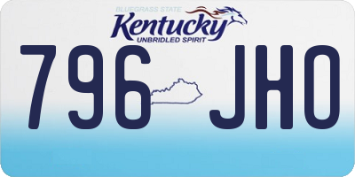 KY license plate 796JHO