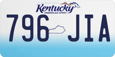 KY license plate 796JIA