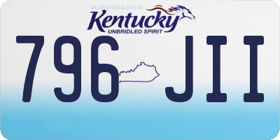 KY license plate 796JII